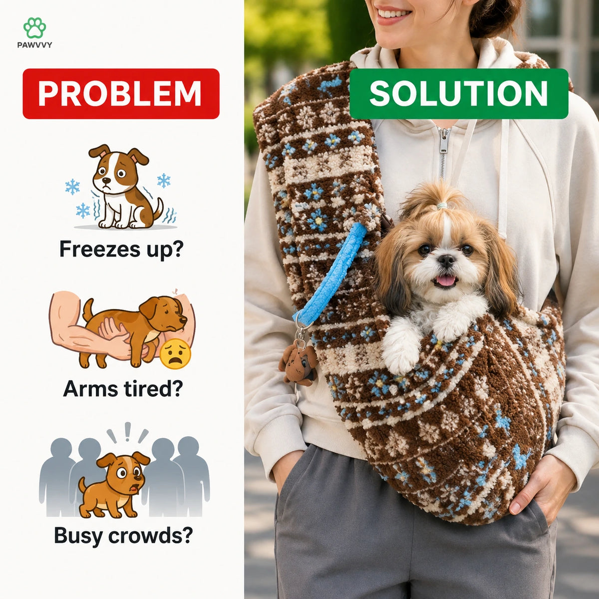 PAWVVY 2-in-1 Pet Carrier Backpack for Small Dogs & Cats