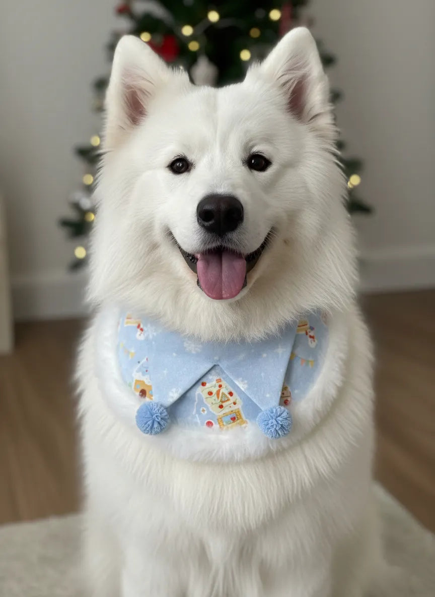 Winter Cake House - Plush Pet Scarf&Bib
