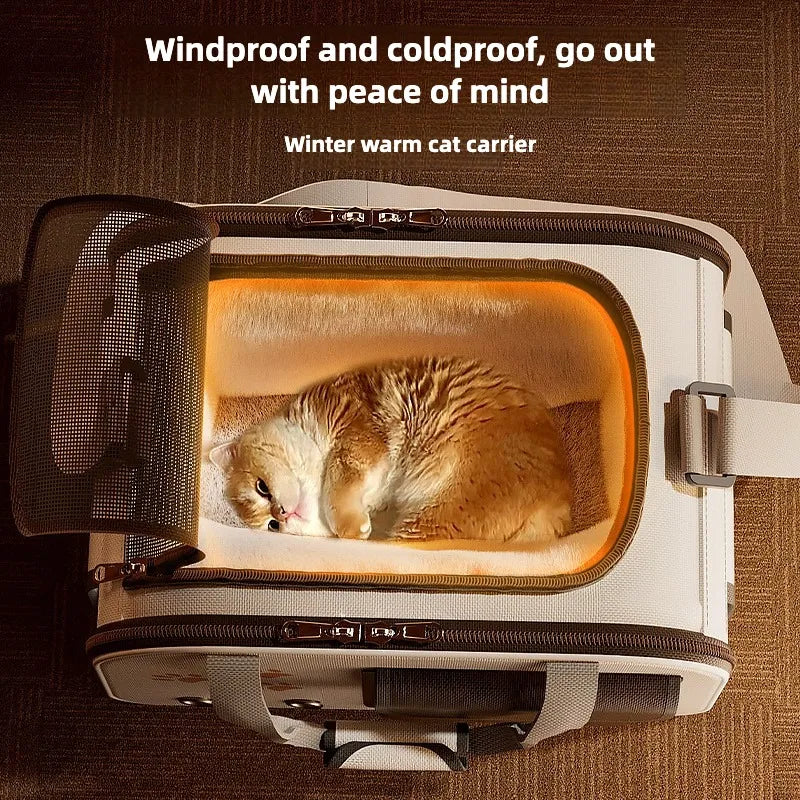 Winter Warmth Cat Carrier Portable for Outings