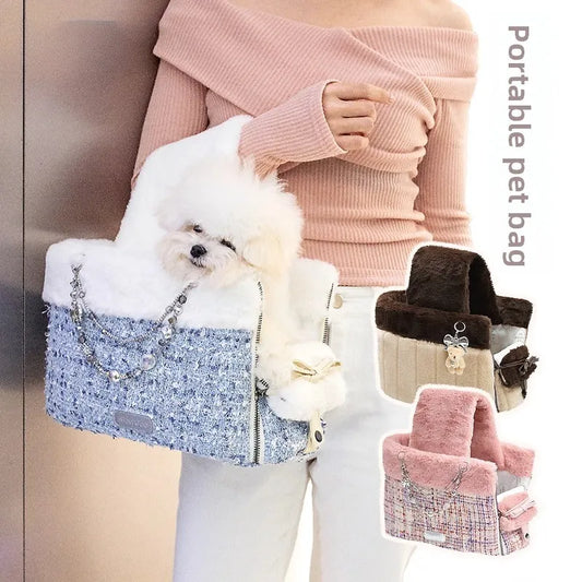 Small Body Dog Winter Light Go Out Bag Walking Dog Portable Shoulder Bag