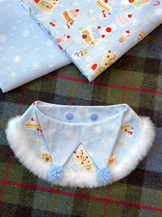 Winter Cake House - Plush Pet Scarf&Bib