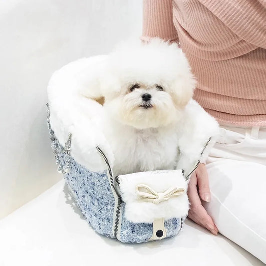 Small Body Dog Winter Light Go Out Bag Walking Dog Portable Shoulder Bag