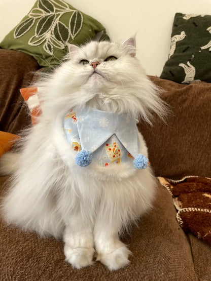 Winter Cake House - Plush Pet Scarf&Bib