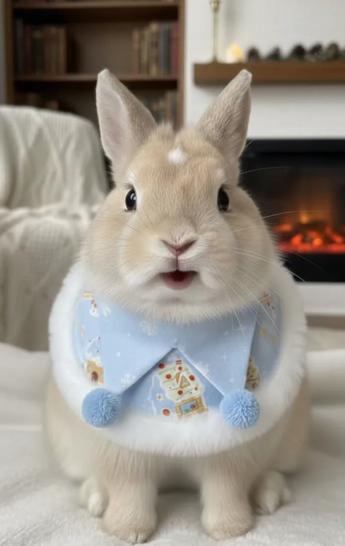 Winter Cake House - Plush Pet Scarf&Bib